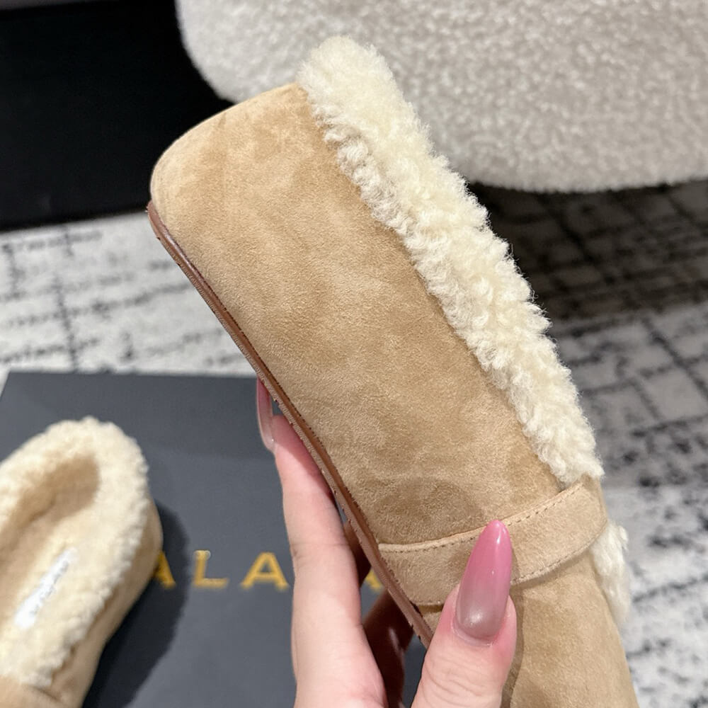ALAIA Shearling Ballet Flats